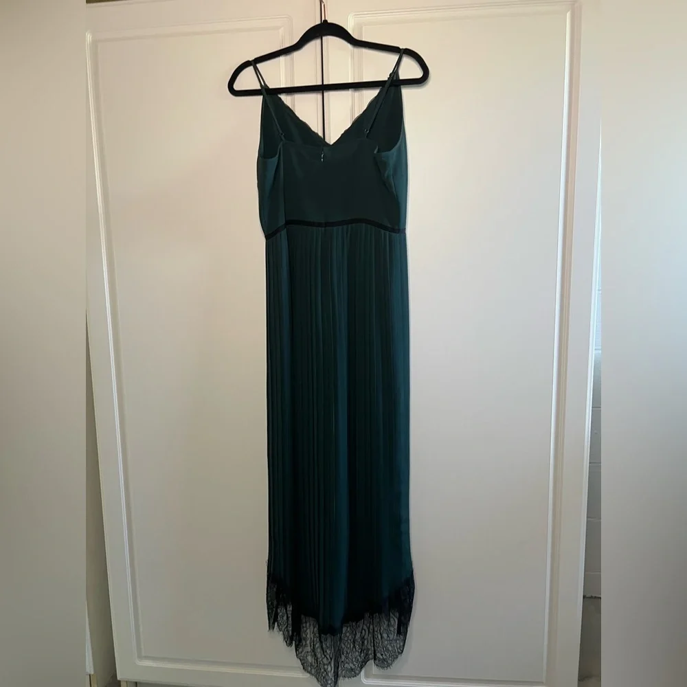 J. Crew Pleated Lace Trim Dress